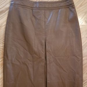 Brown pleather skirt